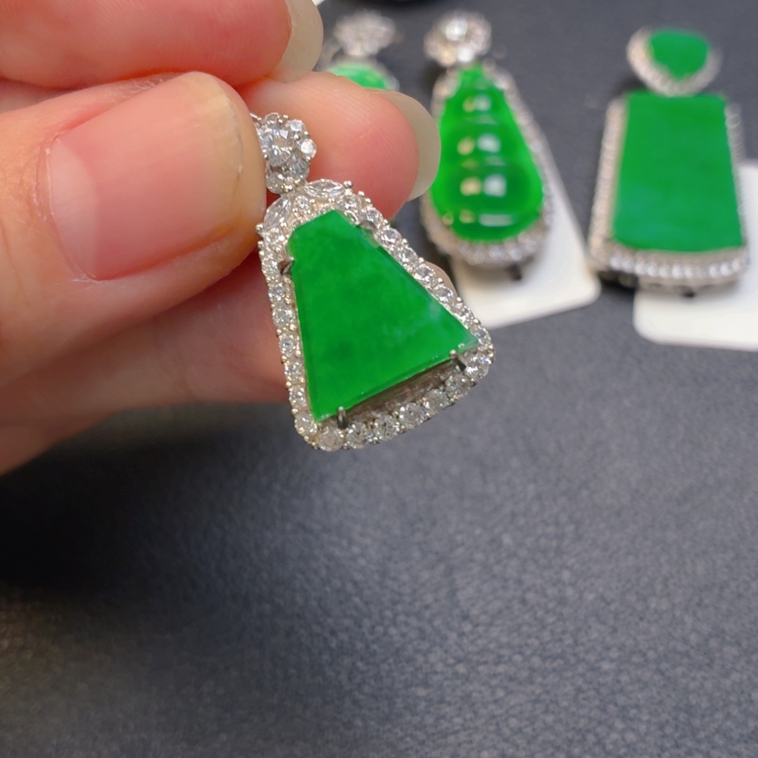 翡翠银S925镶嵌吊坠(不含链)