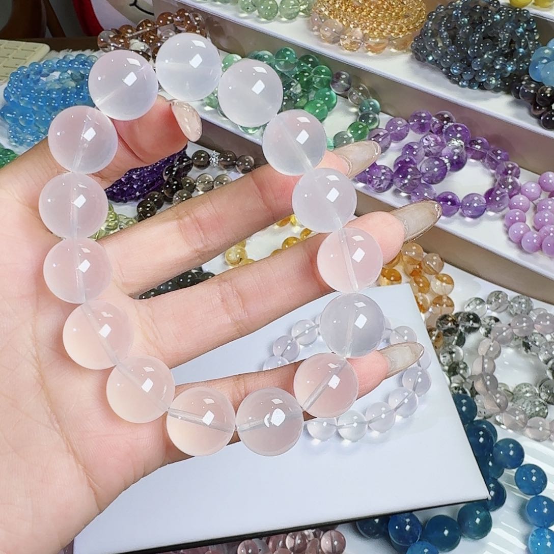 水晶手链未镶嵌花*.奶白晶14