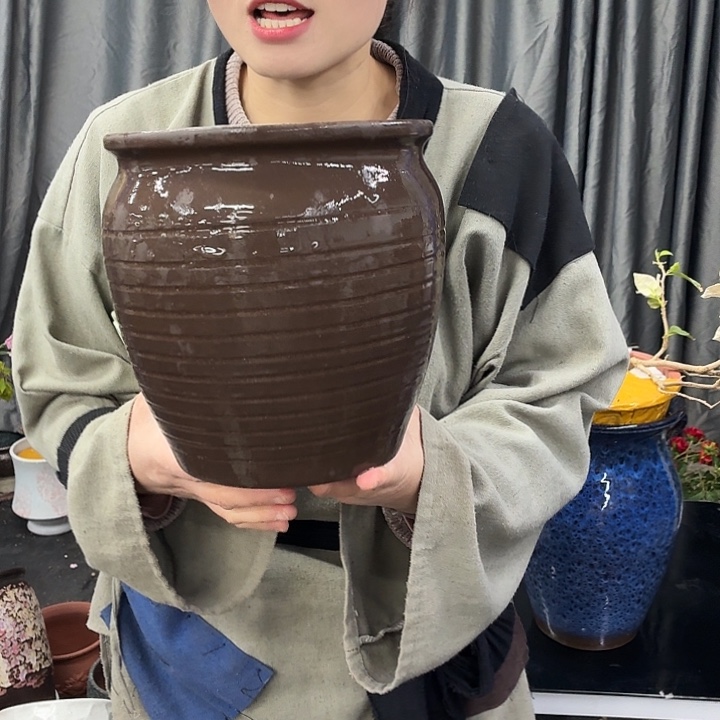 20×21 -粗陶花盆有孔-买买买