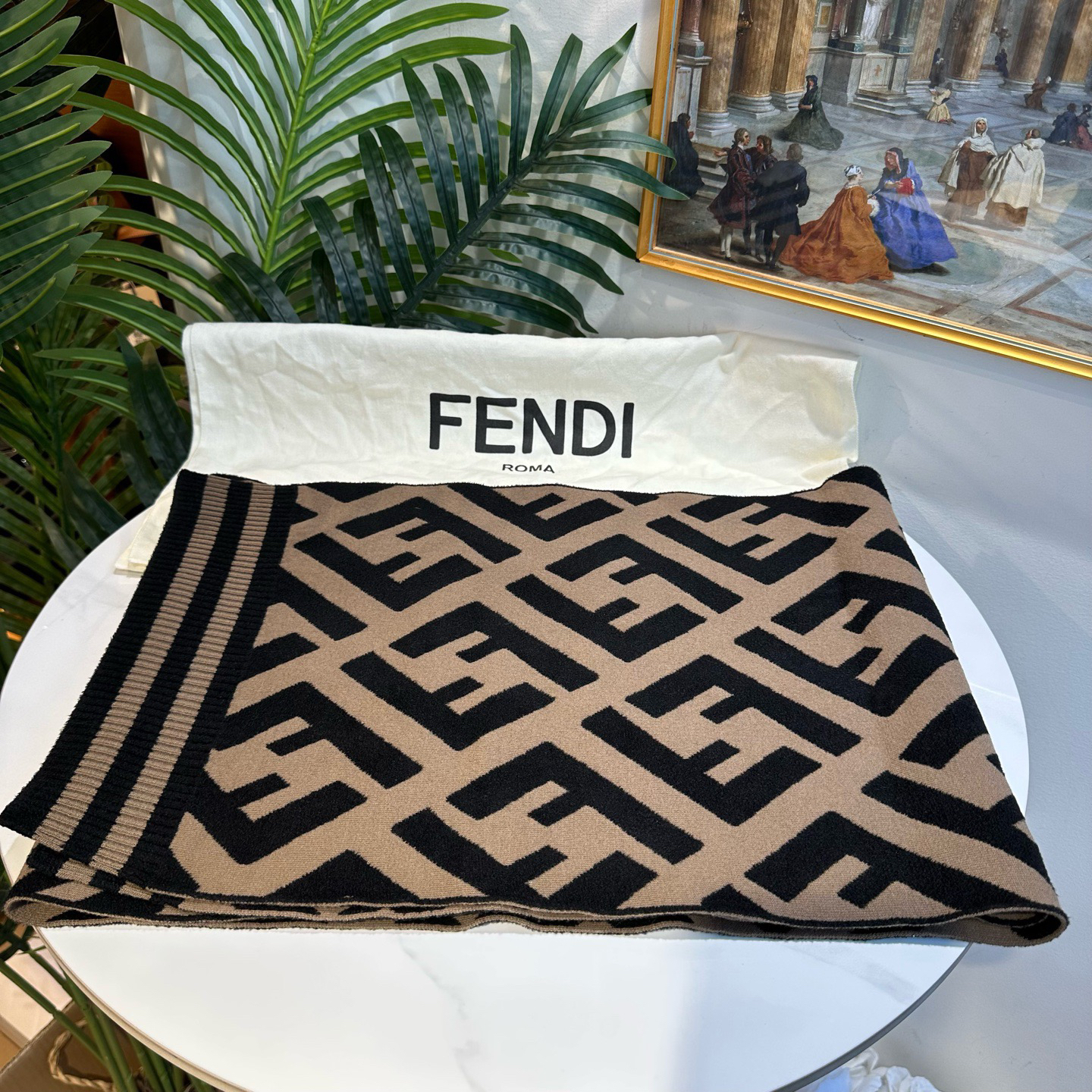 95新 FENDI/芬迪 多宝二奢/21416/围巾 有防尘罩
