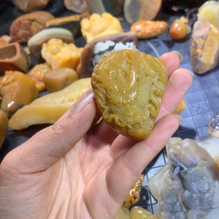 石英质玉（黄龙玉）未镶嵌颈饰