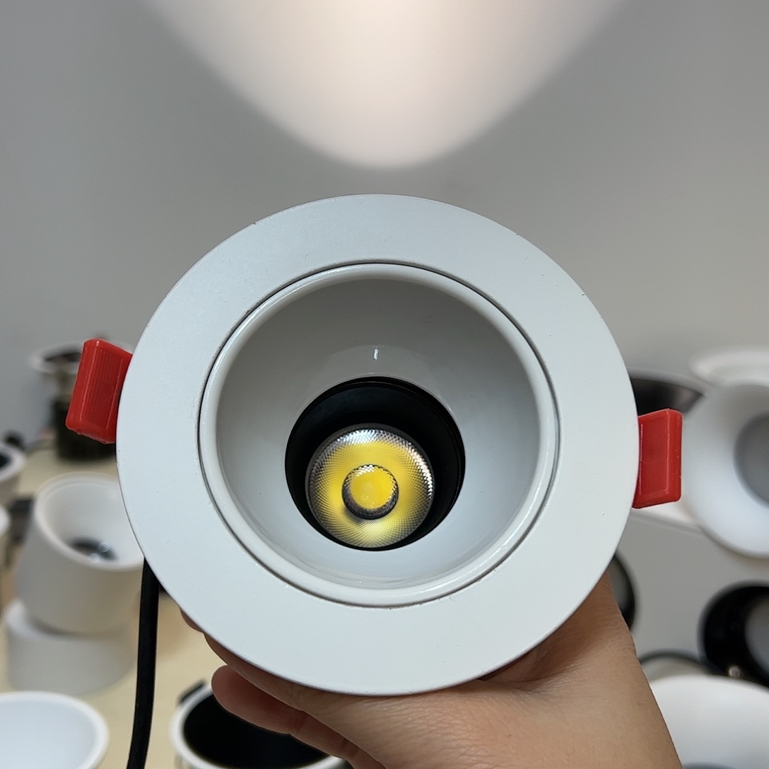 铝开孔9cm 格局射灯（10cm大面环）10瓦 白杯 三色变光