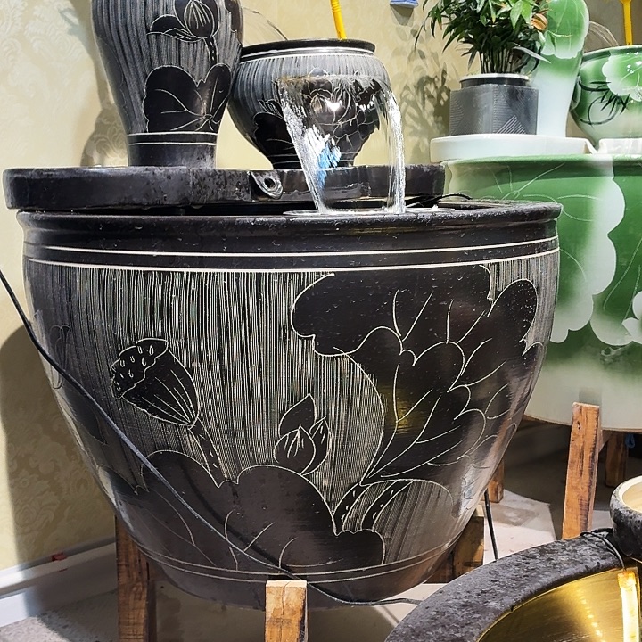 景德镇陶瓷鱼缸60平口