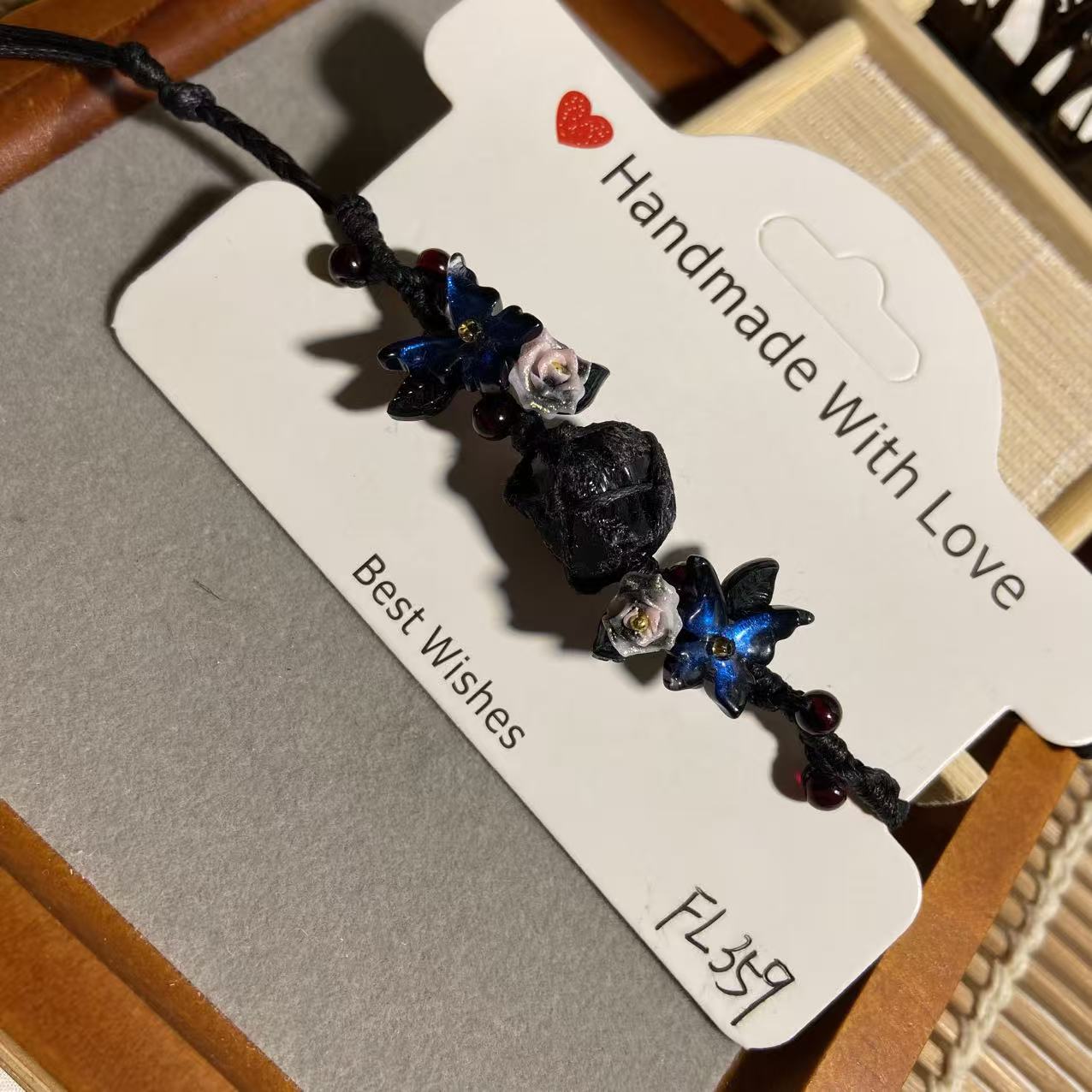 黑曜石编织手链【351-359】macrame手工编织森系甜美手链