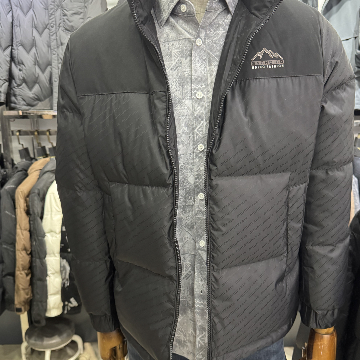 冬季男士加厚保暖立领外套高蓬松鸭绒拼接休闲面包服学生潮