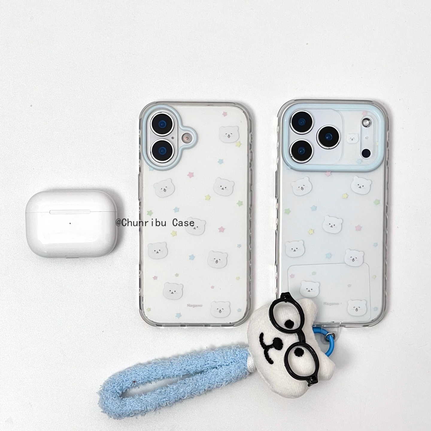 日韩可爱卡通彩色星星小白熊适用苹果17/16promax手机壳15/14/13