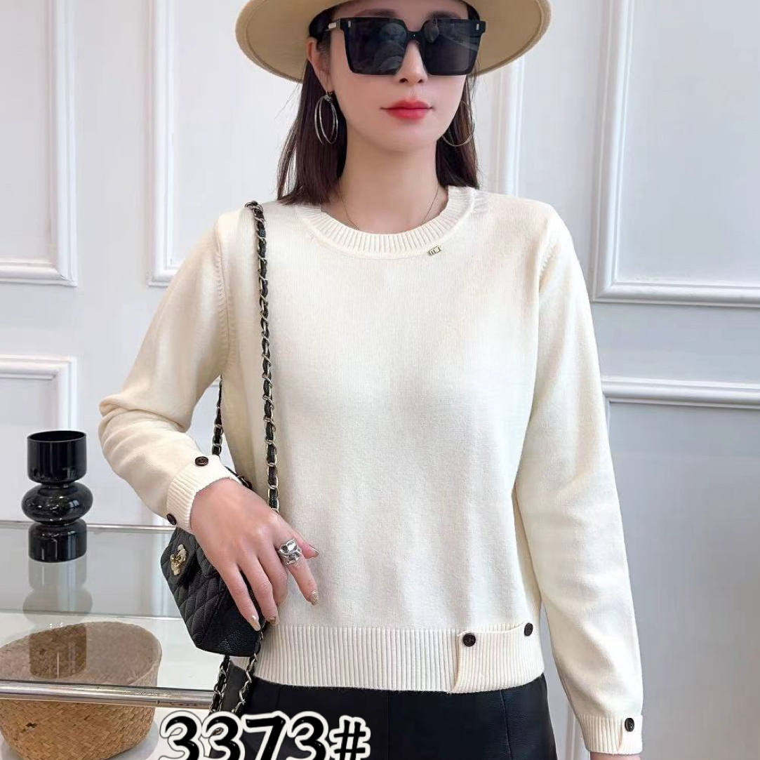 【海南肉丝】圆领修身衣脚折叠百搭针织衫