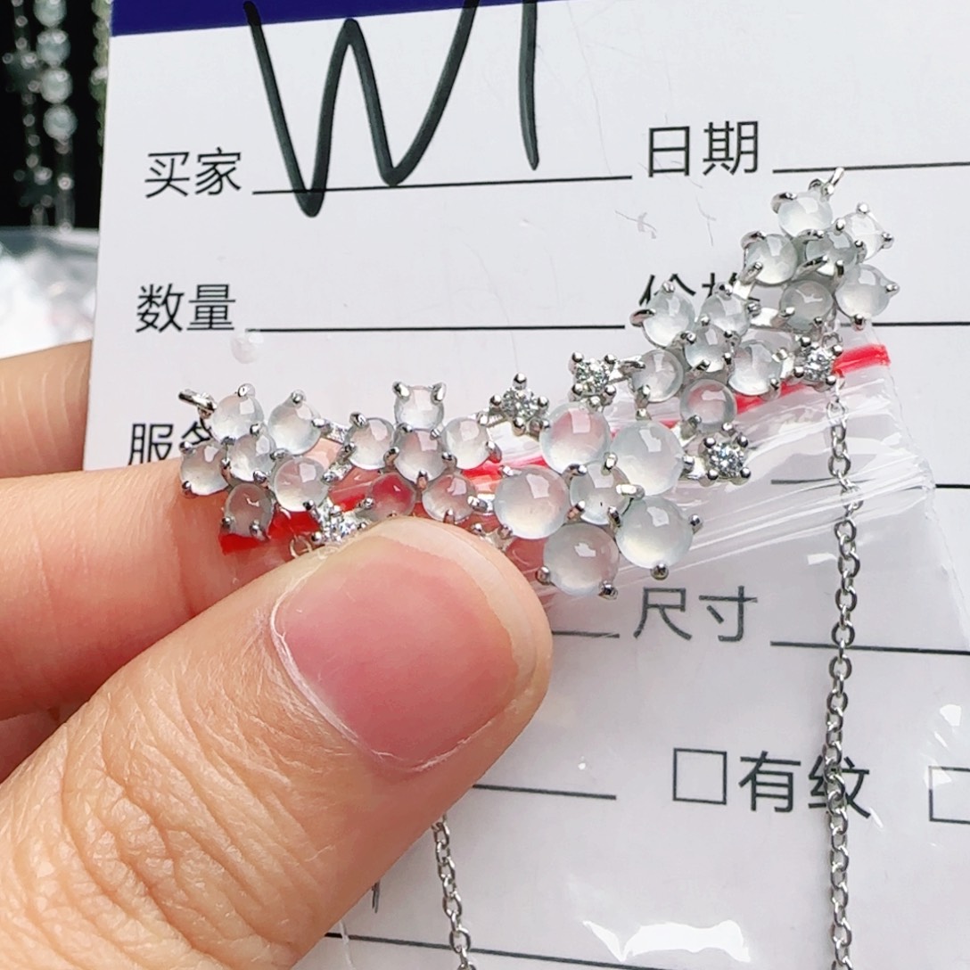 银S925镶嵌手链翡翠