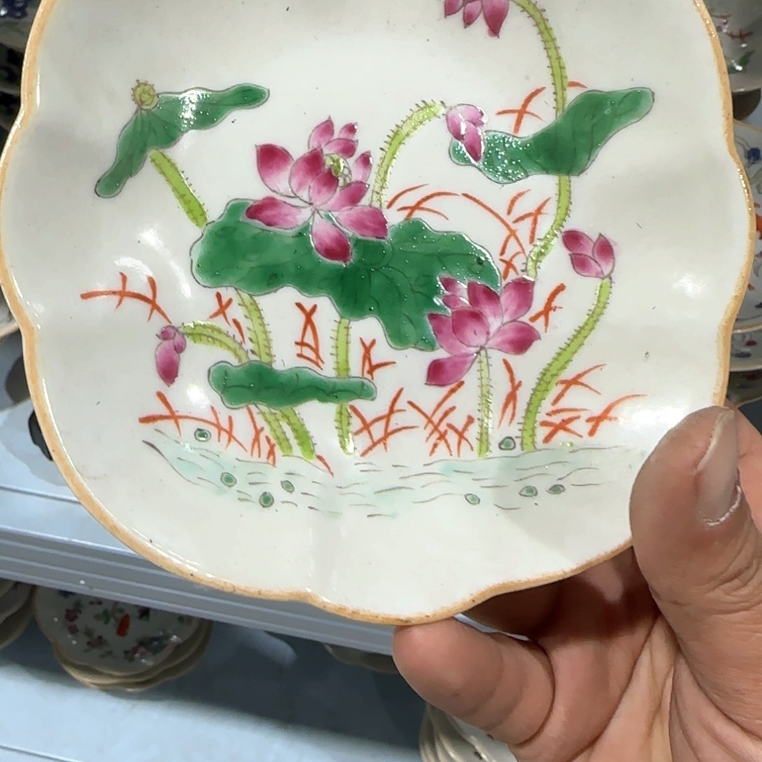 瓷片摆件手绘瓷器年底处理