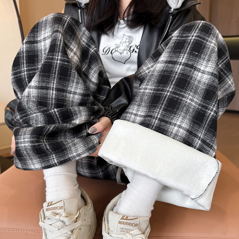 【超级红】加厚格子裤 长裤  家居服