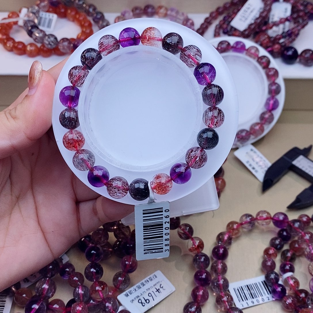 未镶嵌手串水晶黑加侖超七9m