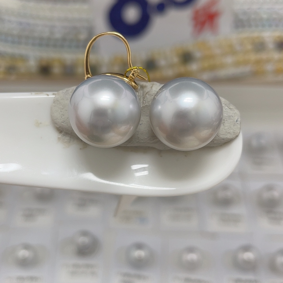 未镶嵌海水珍珠14-15澳白对珠裸珠