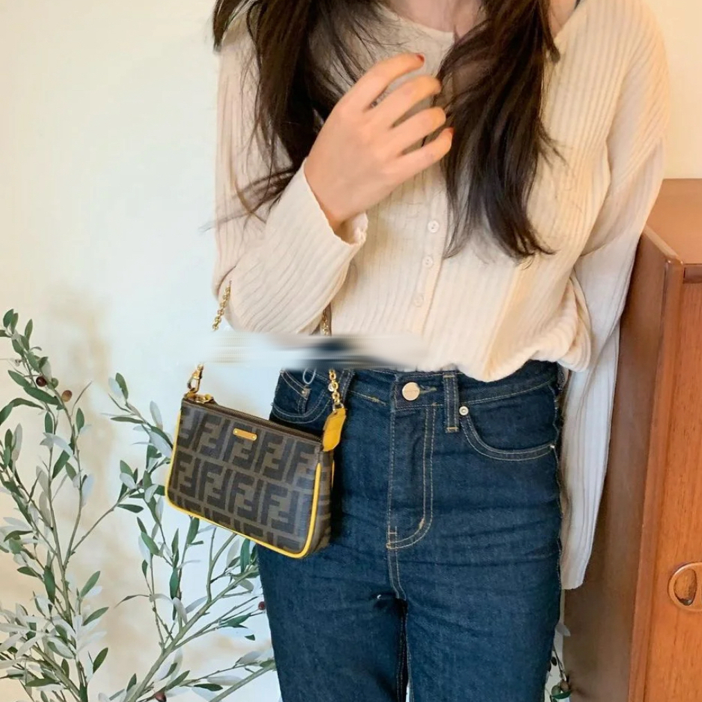 95新 FENDI/芬迪 御古屋/38789/老花小麻将包