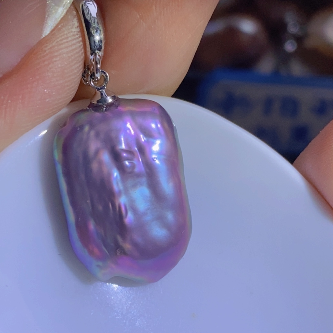 银S925镶嵌淡水珍珠微瑕天然淡水珍珠