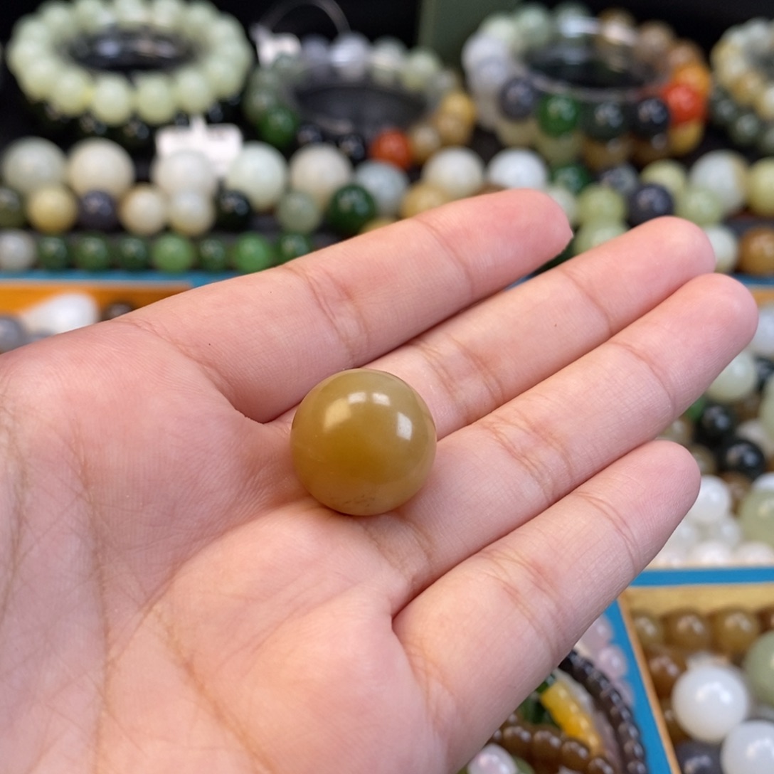 和田玉手串未镶嵌福利糖单珠z 16