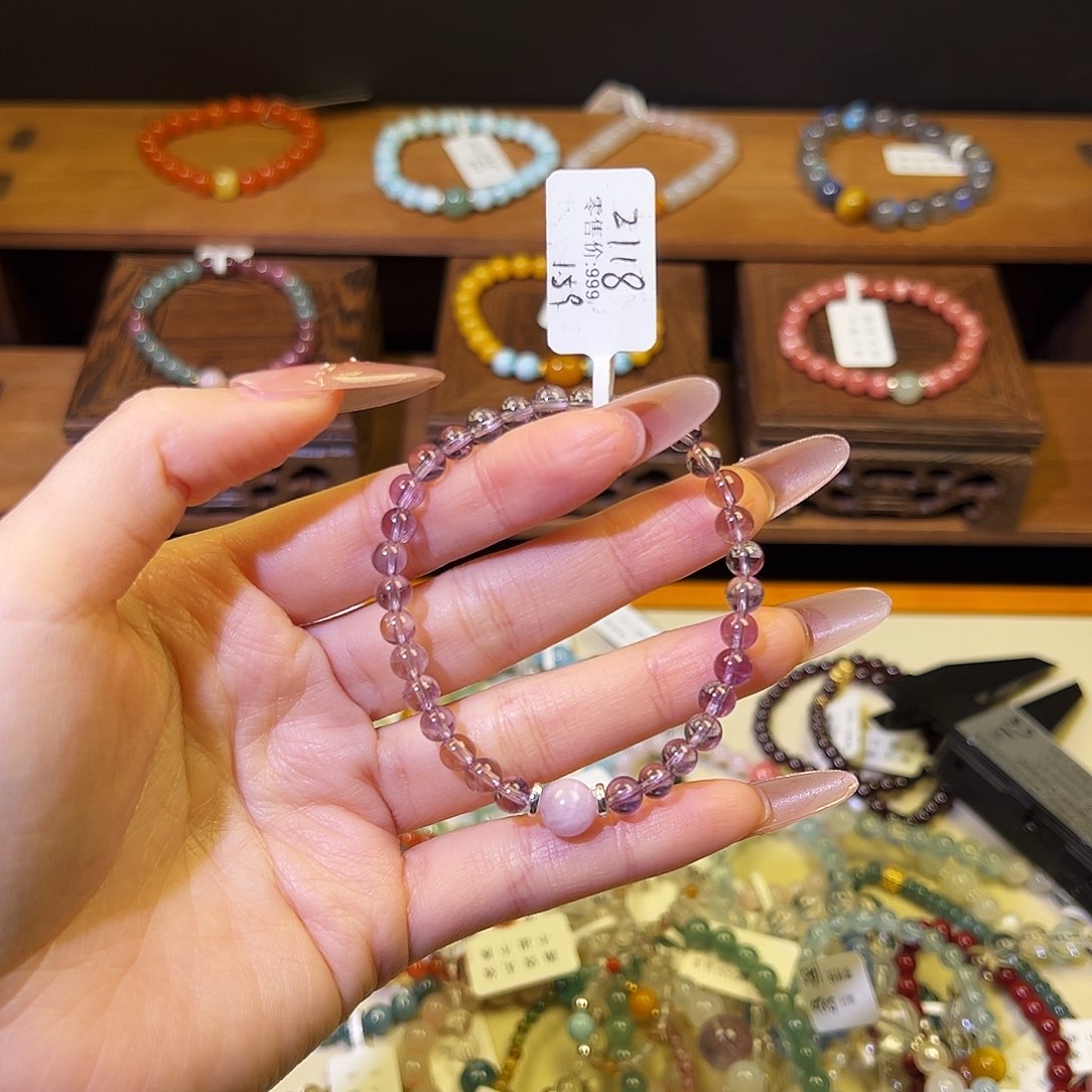 水晶手链银S925镶嵌紫水晶2118