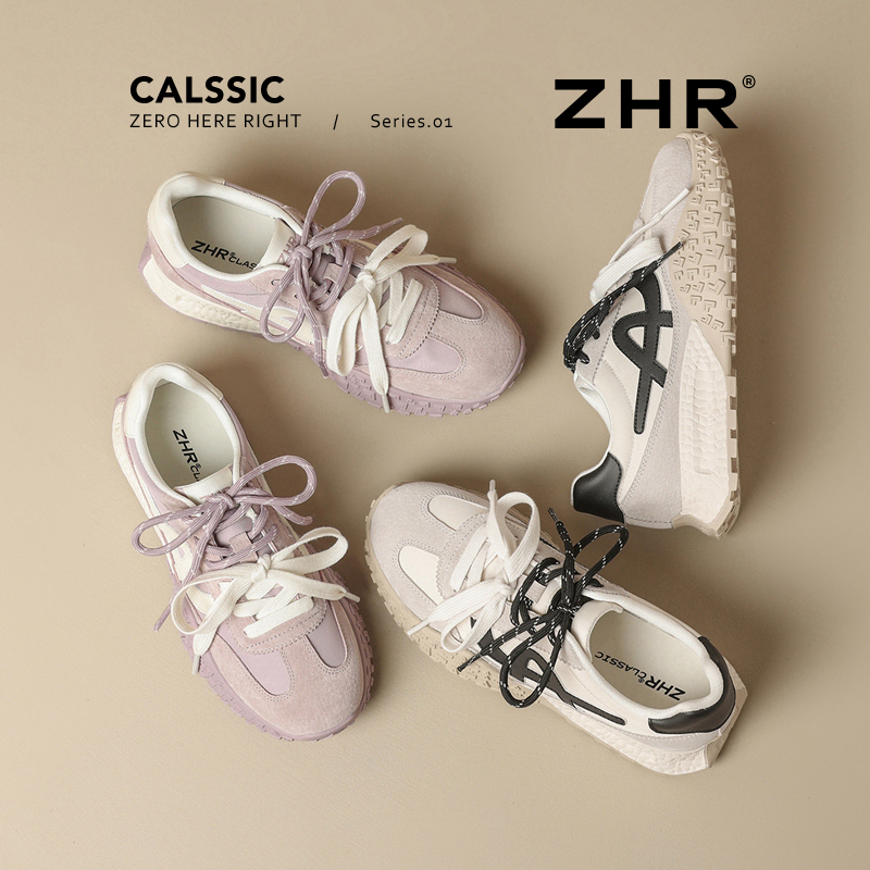 ZHR复古软底德训鞋女夏季爆款拼色百搭小众时尚阿甘休闲鞋KS115