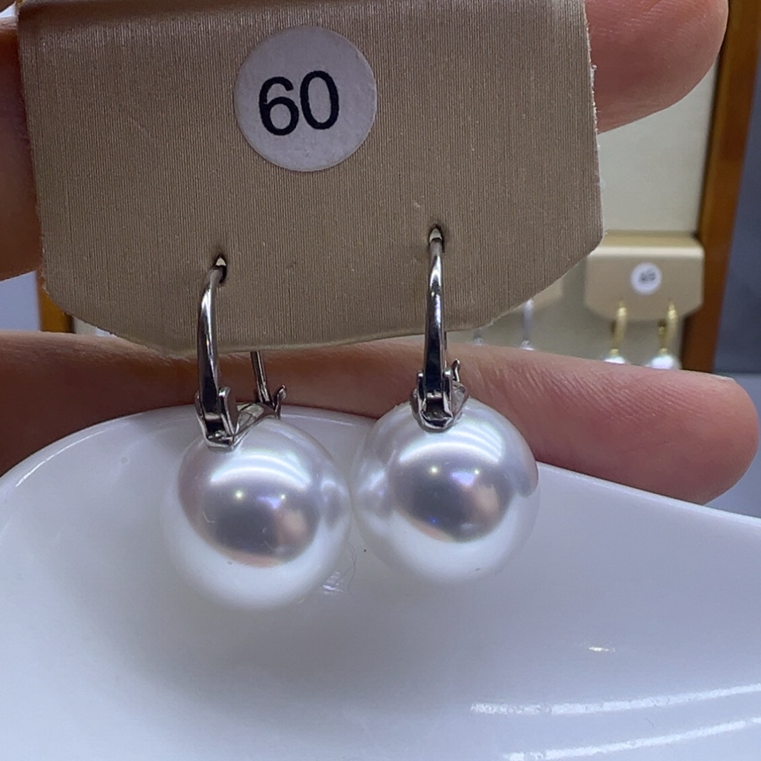 银S925镶嵌耳坠淡水珍珠