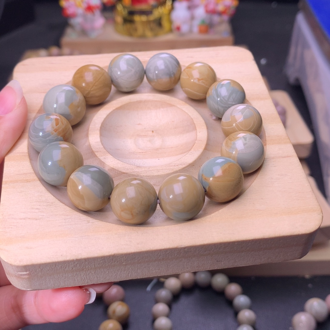 石英质玉手链合金半*桃5