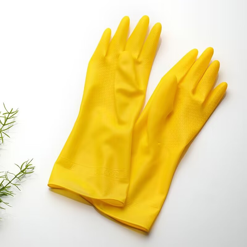 【到手三双】牛筋色防水防油厨房家用清洁洗碗洗衣服干活女家务手套