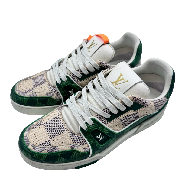 95新 LouisVuitton/路易威登 42.5码棋盘格trainer板鞋98新vv651