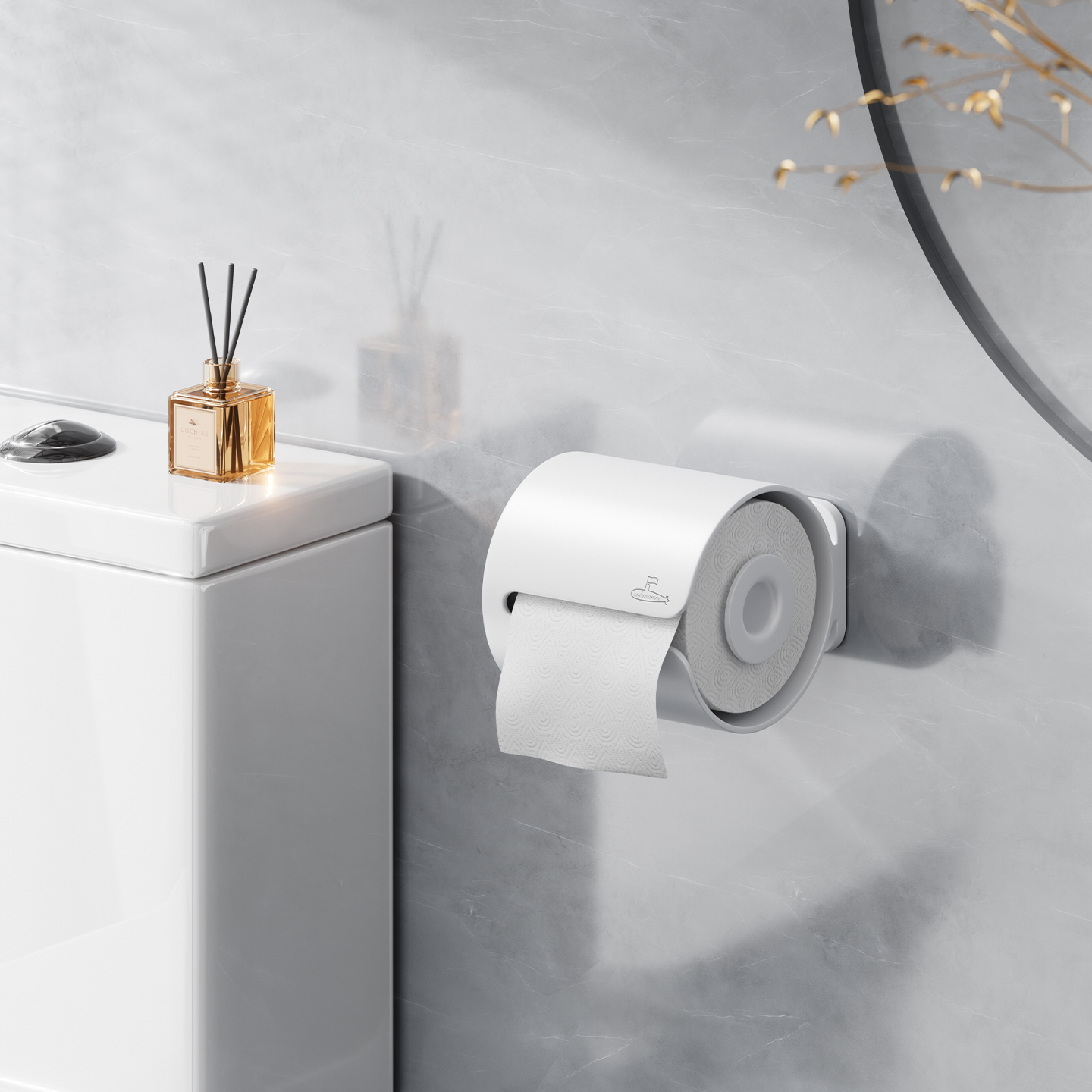 潜水艇卫生间卷纸筒壁挂式免打孔大开口余量可视厕所洗手间纸巾架