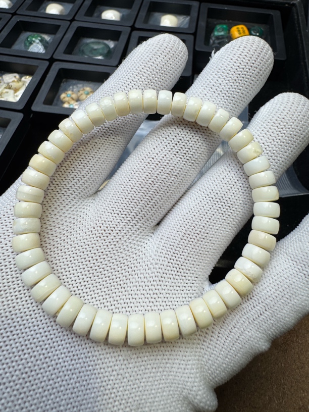 手工珠串7×4海系皮肉花40号