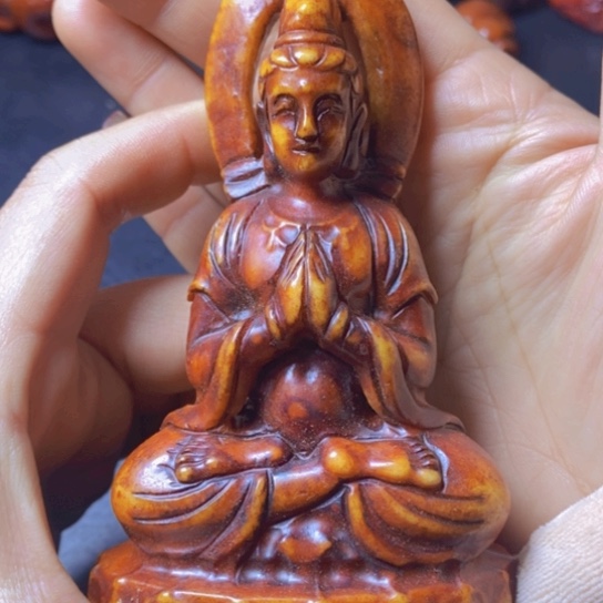 白玉菩提吊坠摆件