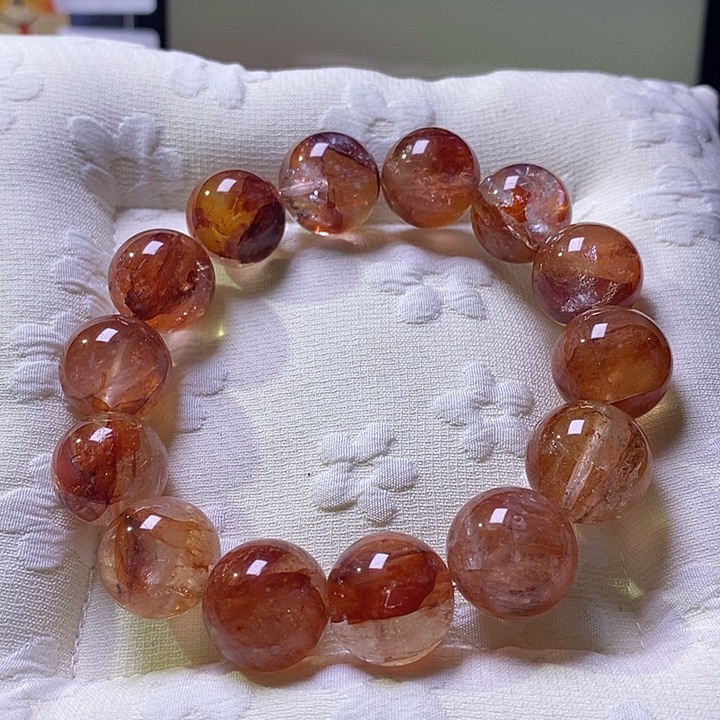 水晶手链未镶嵌红胶花15mm+