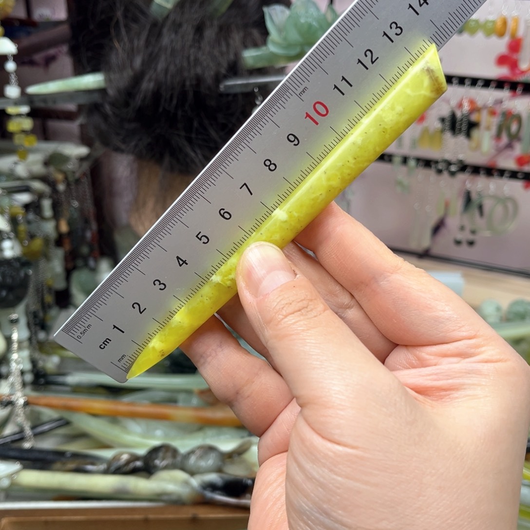 岫玉未镶嵌发饰长度13.5厘米左右