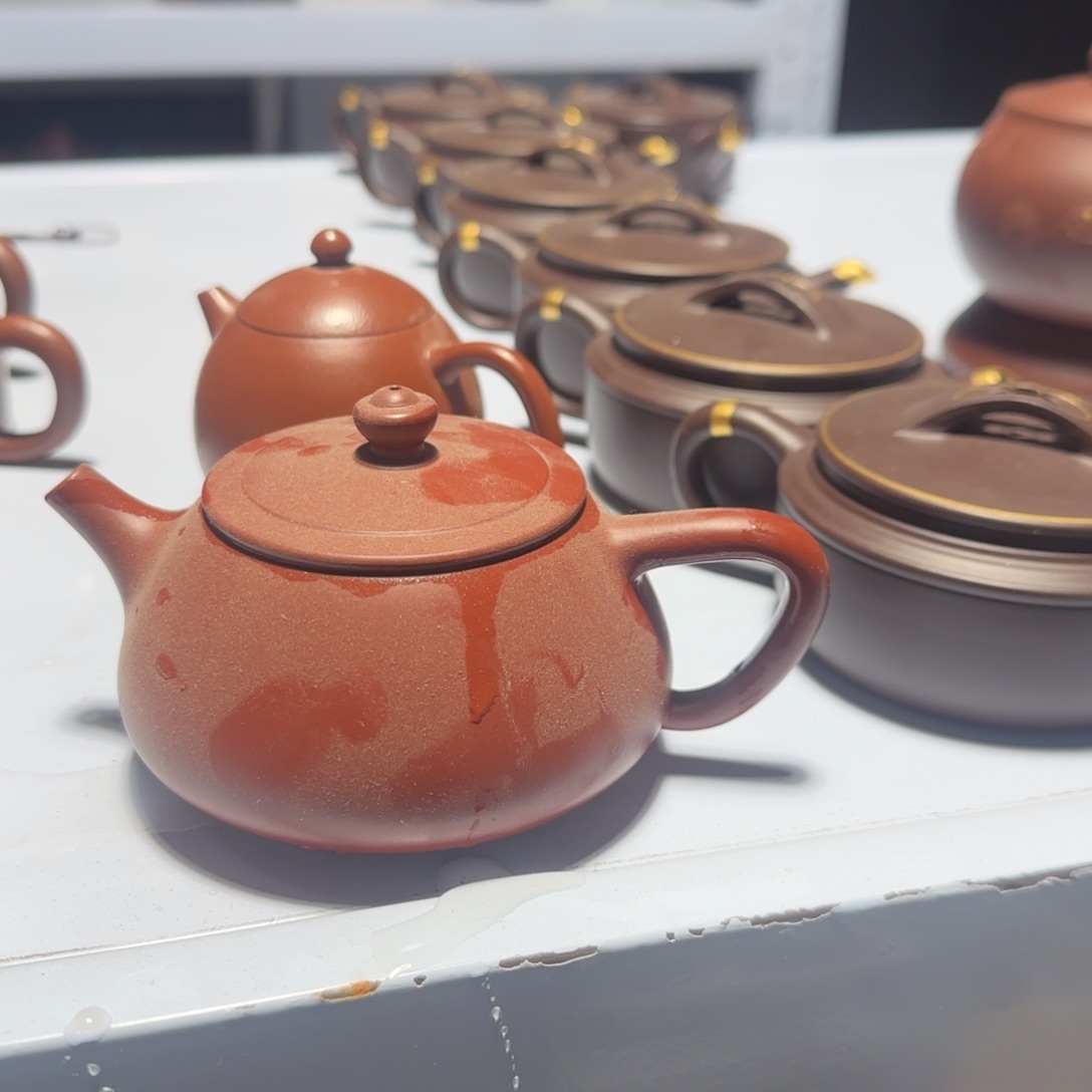 紫砂茶壶朱泥柱瓢