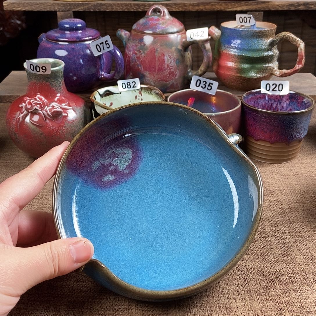 瓷片钧瓷茶壶茶具