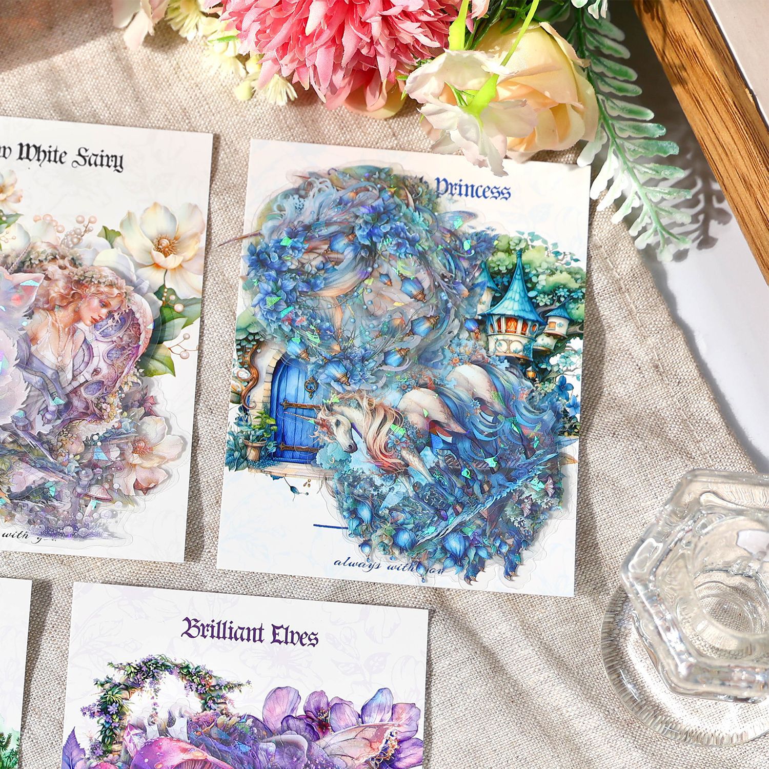 古古森林PET贴纸 魔法花园系列 复古手帐拼贴装饰素材30张入