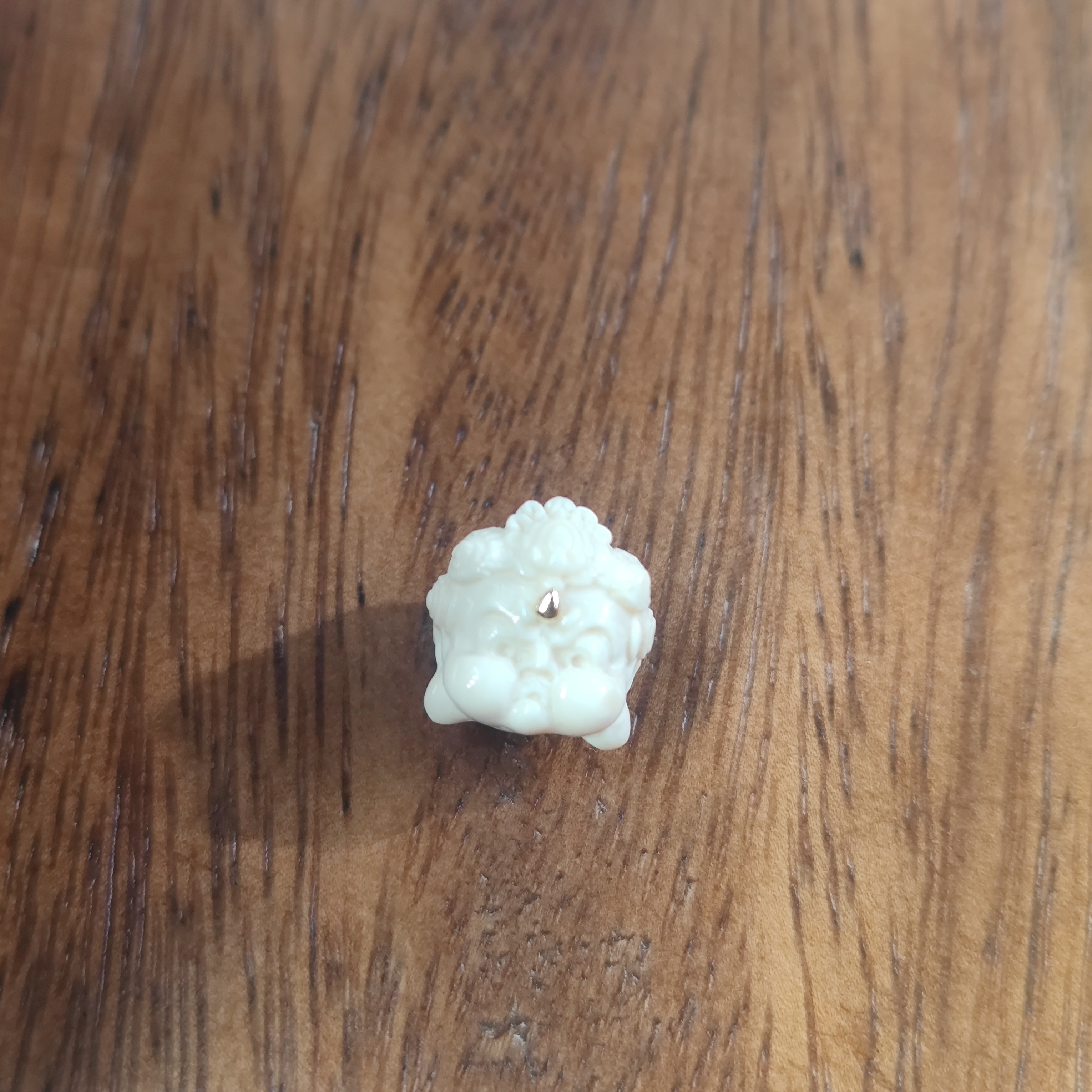 松山 天然猛犸牙 黄财神佛头DIY配饰 支持复检