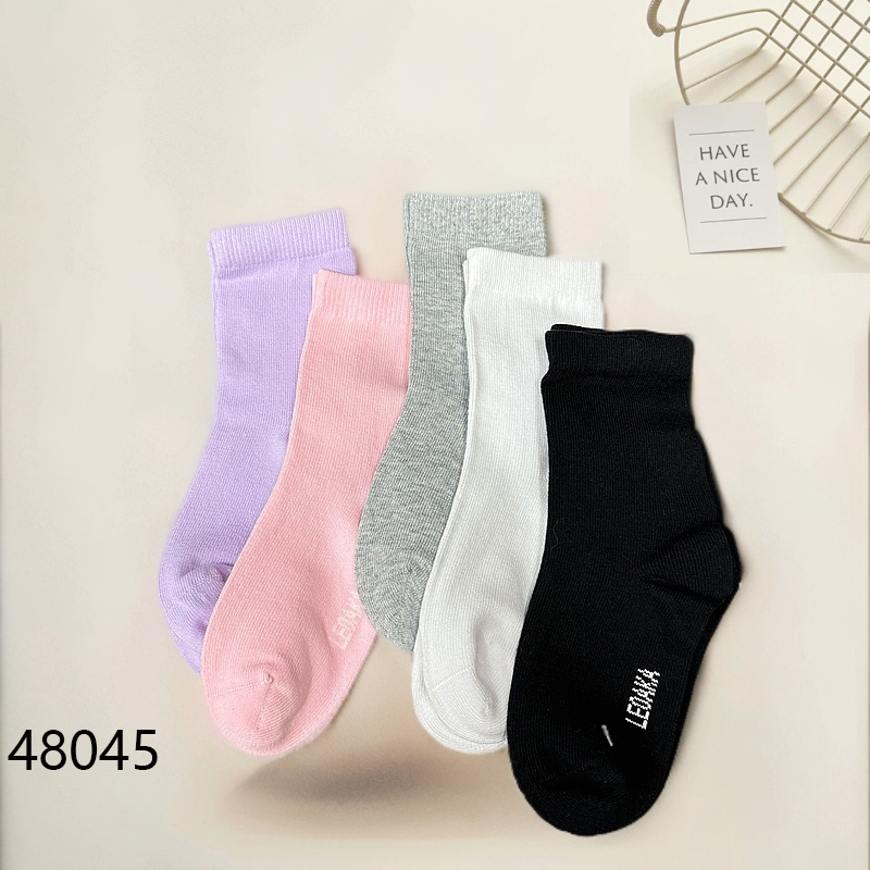 中筒袜秋冬纯色中筒日系百搭防臭简约款儿童袜40845（拍一发九）