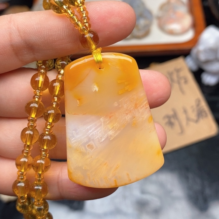 硅化珊瑚（珊瑚玉）颈饰未镶嵌