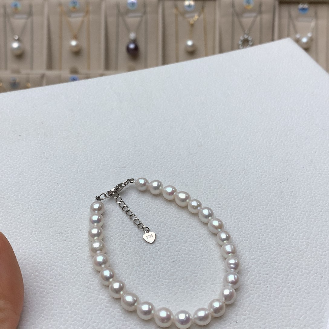 淡水珍珠手链银S925镶嵌