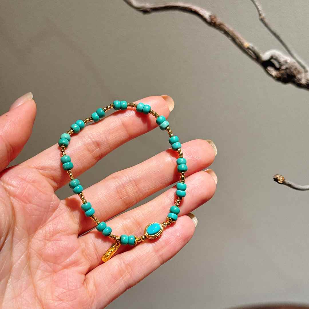 18k金原矿绿松手链-多样性发一件