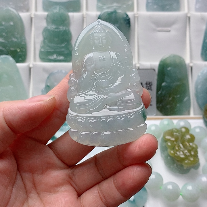 翡翠未镶嵌吊坠(不含链)玻*门阿弥陀佛