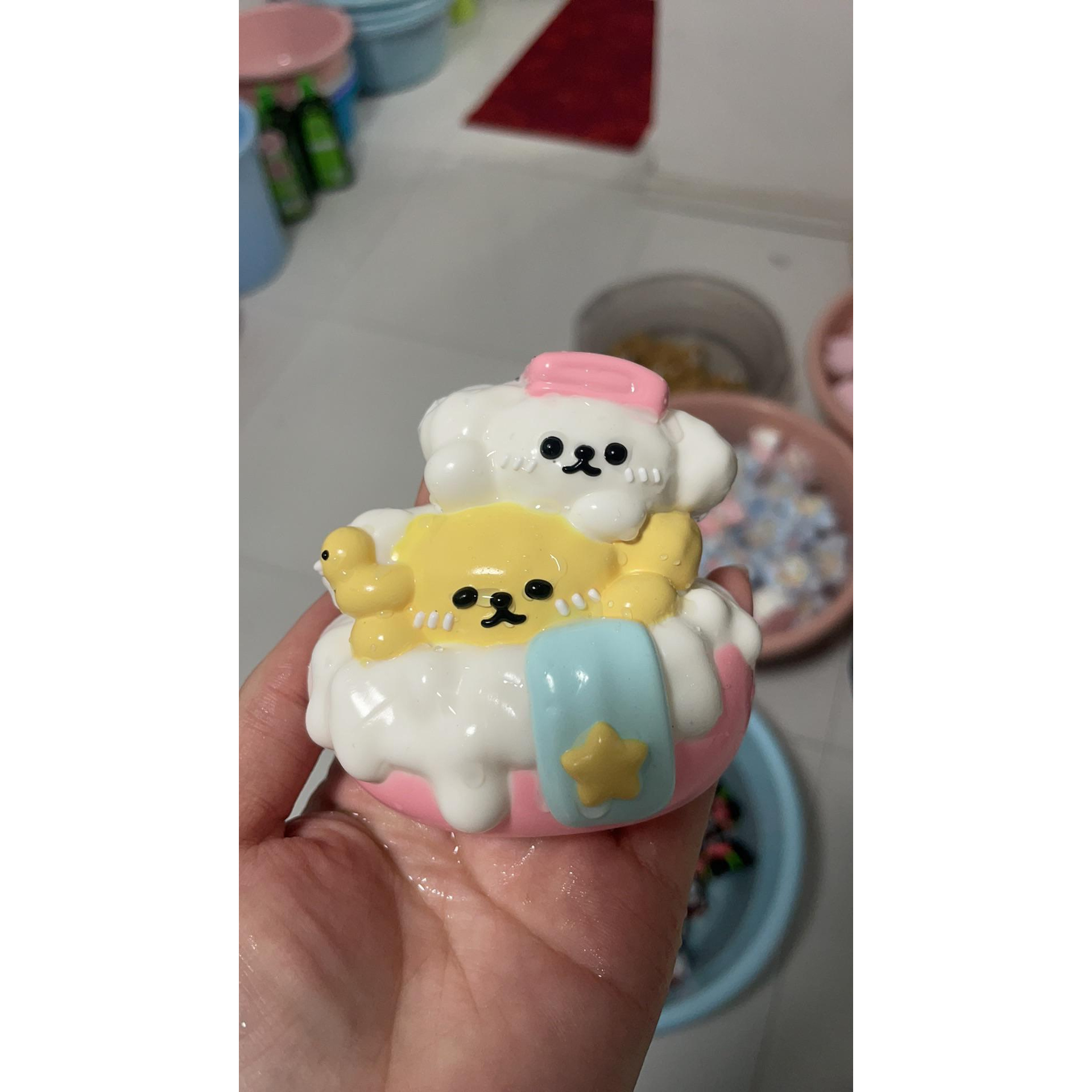 【线条小狗洗澡盆】食品级硅胶捏捏纯手工制作瑕疵专场链接DIY