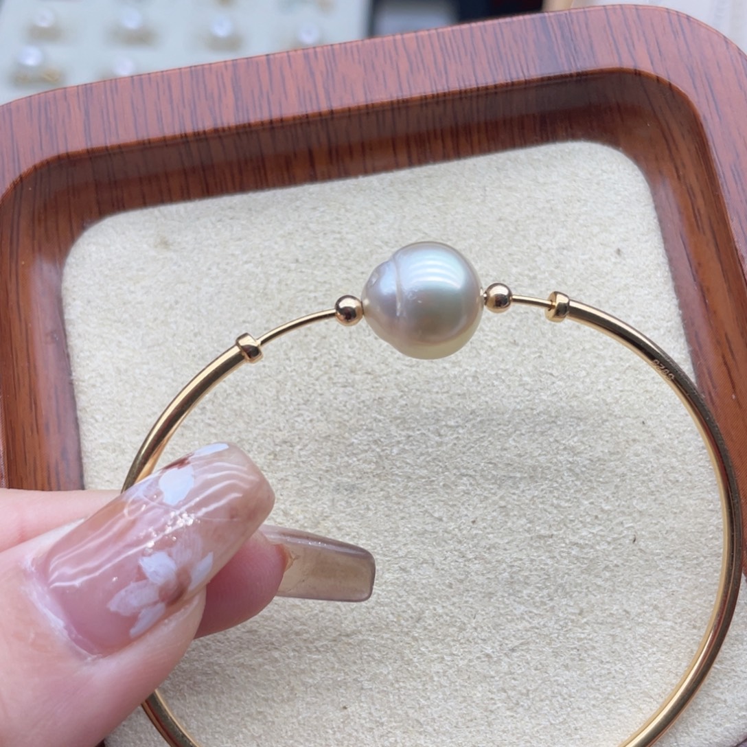 手镯海水珍珠银S925镶嵌X160