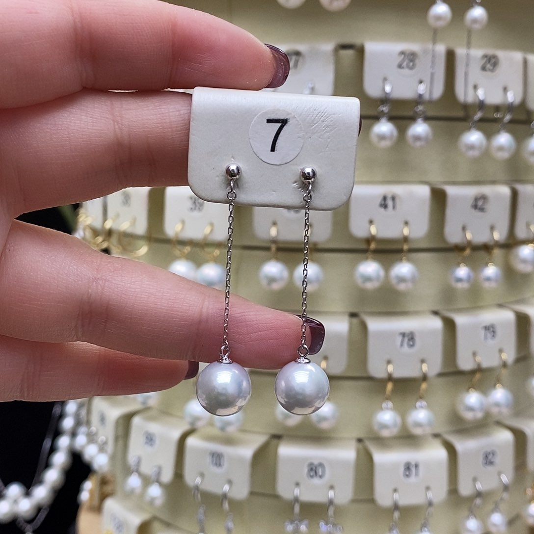 淡水珍珠耳饰银S925镶嵌