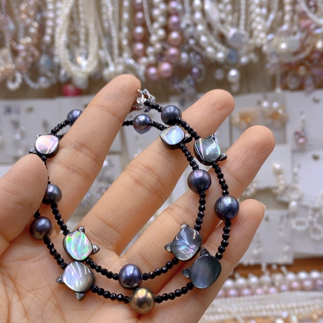 银S925镶嵌淡水珍珠耳饰