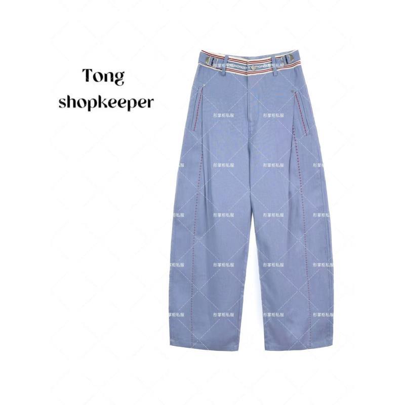 TT-QJ/彤掌柜1682041 夏款2025重磅天丝亚麻工艺拼接腰头休闲裤