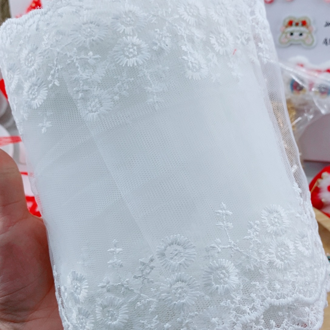 18厘米蕾丝花边白色10码一卷