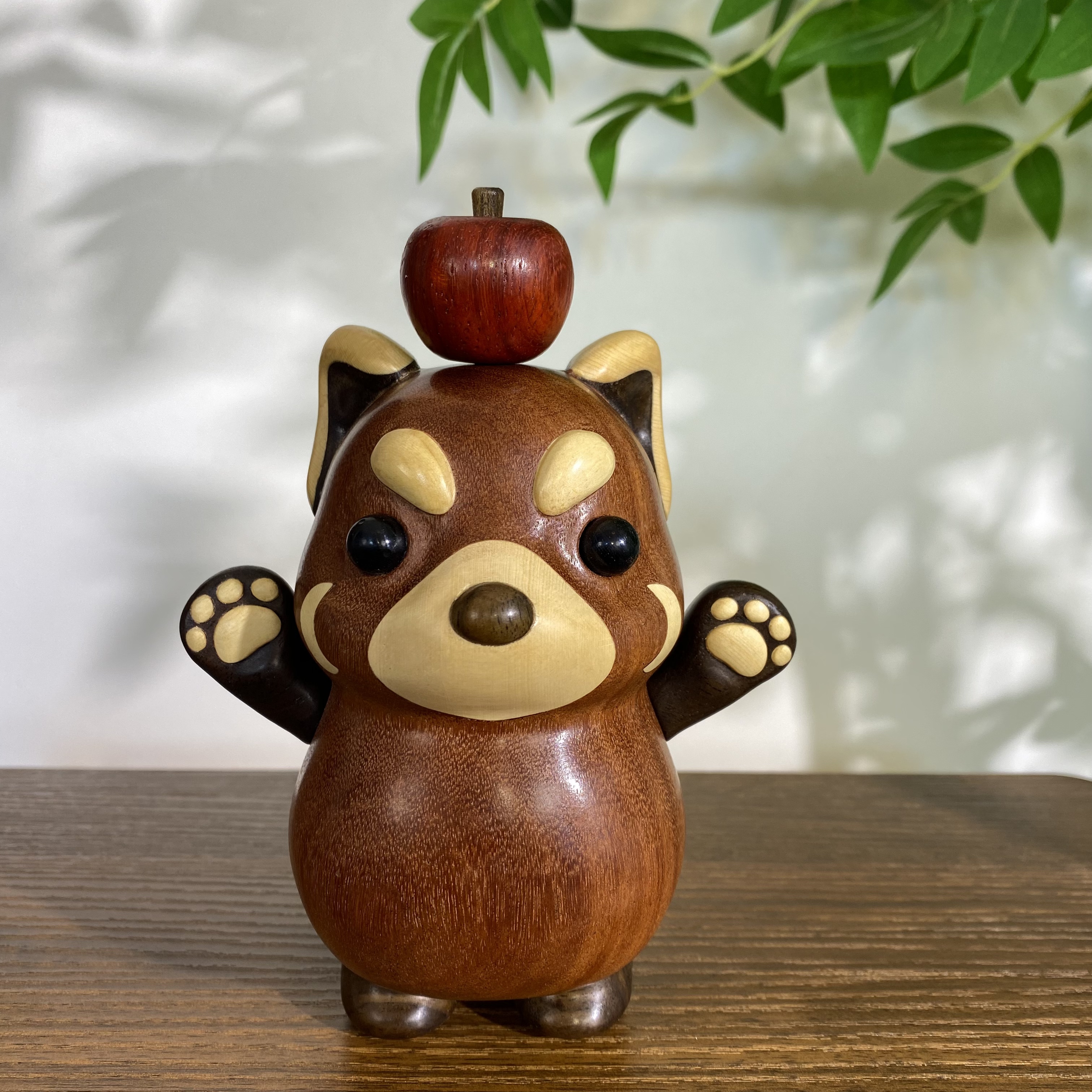 【瑕疵】小浣熊实木治愈摆件一物一拍瑕疵处理不退不换