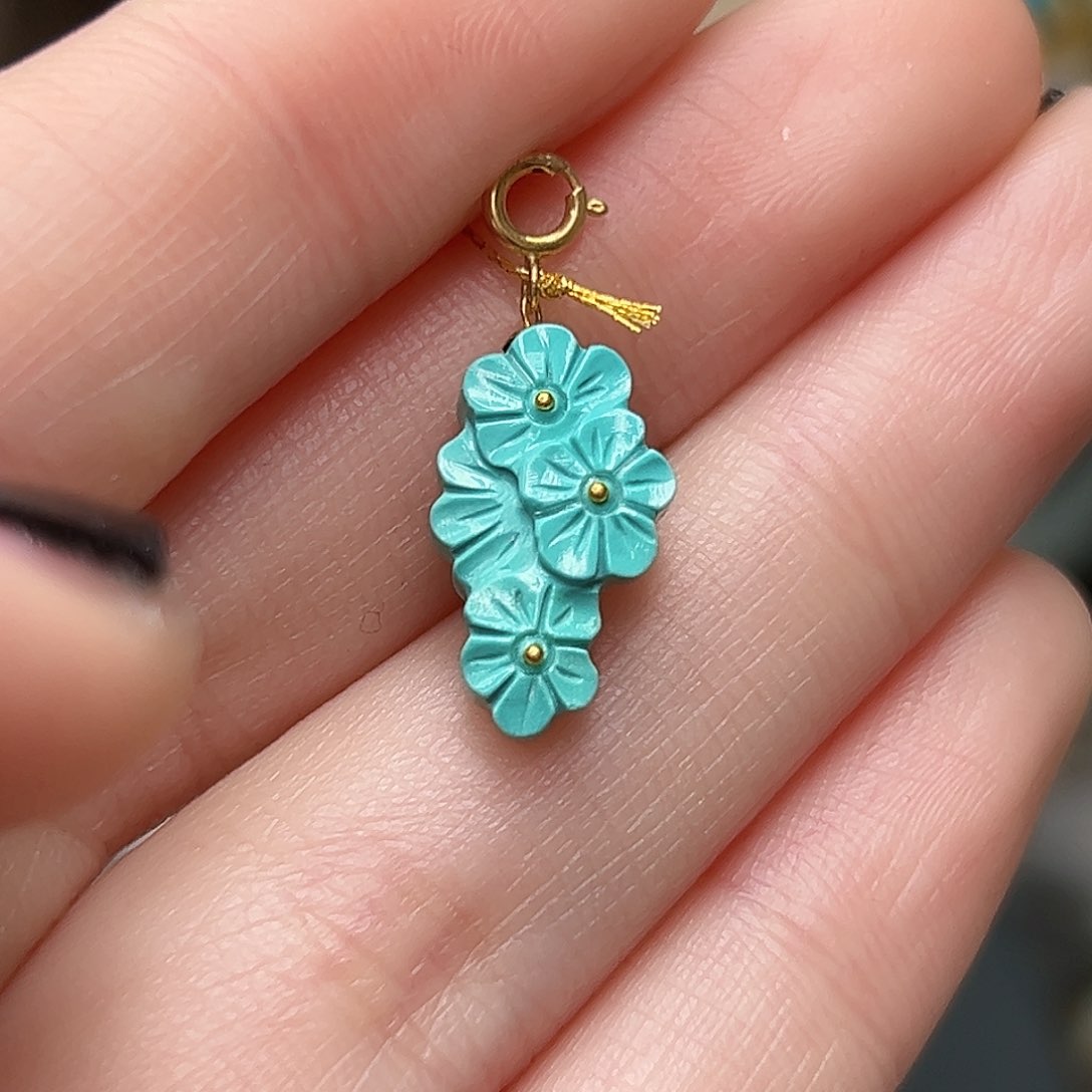 绿松石珠宝奇石18K金镶嵌