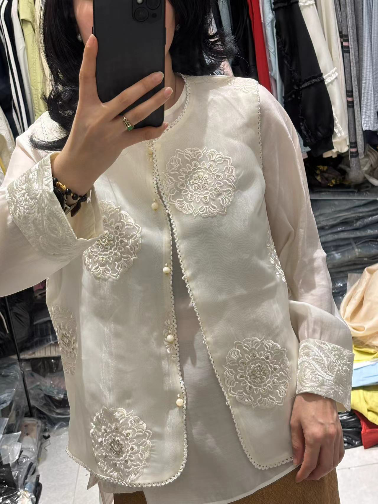 2025春夏新品欧货新中式重工刺绣国风马甲女高级感花团锦簇绣花潮