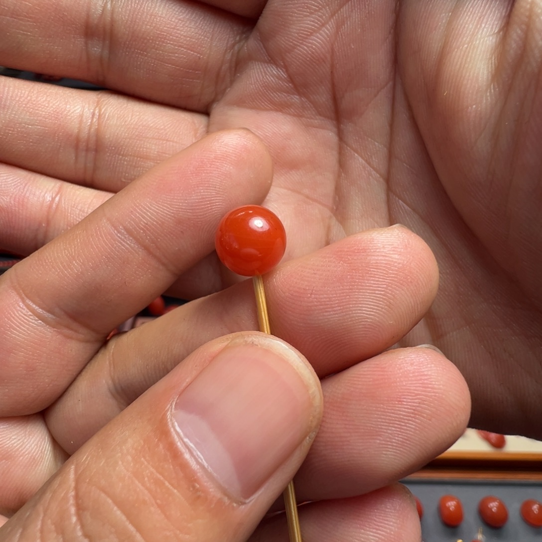 风***行南红玛瑙未镶嵌圆珠 8.9m