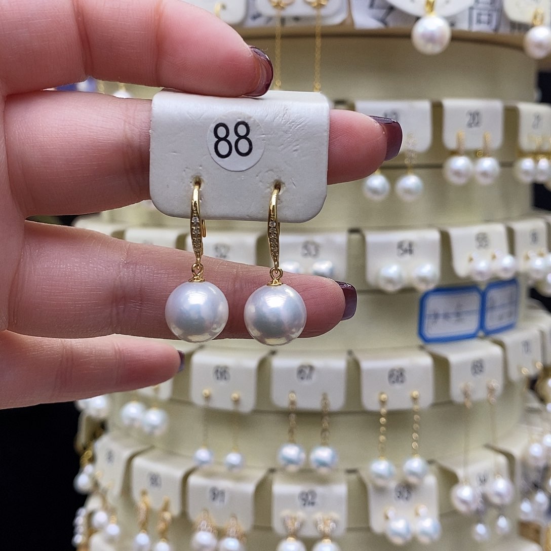 淡水珍珠耳饰银S925镶嵌